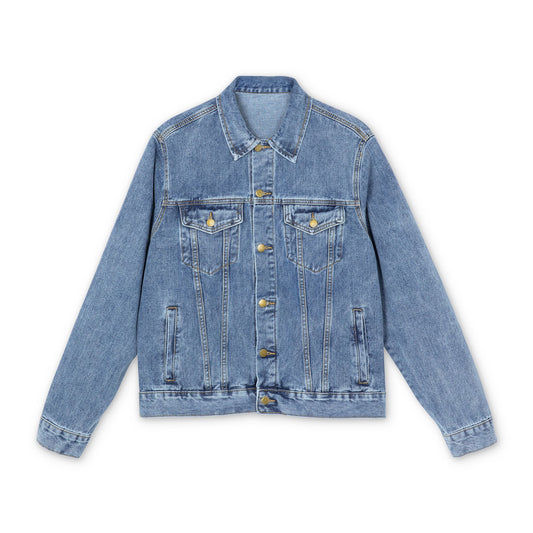 Denim Jacket - Vintage 'American Travel' Globe Patch Back Graphic