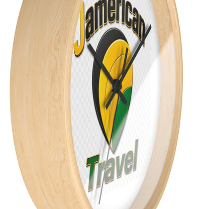Jamerican Travel Wall Clock — Tropical Jamaica-Inspired Home Decor