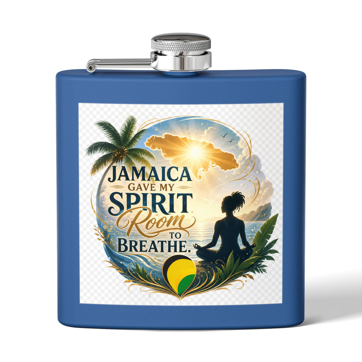 Jamaica Spirit Flask — 6oz Stainless Steel Travel Hip Flask