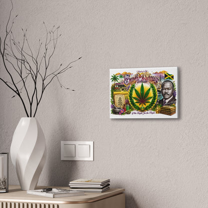 Reggae Herb of Life Canvas Print — Jamaican Rastafarian Cannabis Artwork, 'Bush & Curvns' Decorative Wall Art