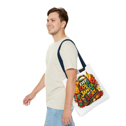 Jamaica Story Tote Bag — "Every Color in Jamaica Has a Story" All-Over Print