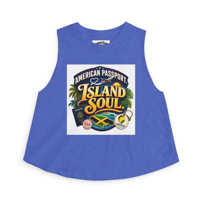 Island Soul Crop Top — American Passport Tropical Travel Graphic