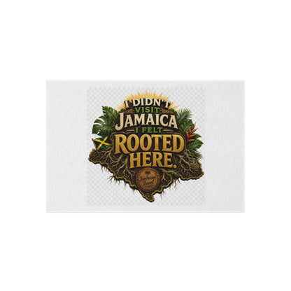Outdoor Rug — "I Didn’t Visit Jamaica, I Felt Rooted Here" Tropical Welcome Mat