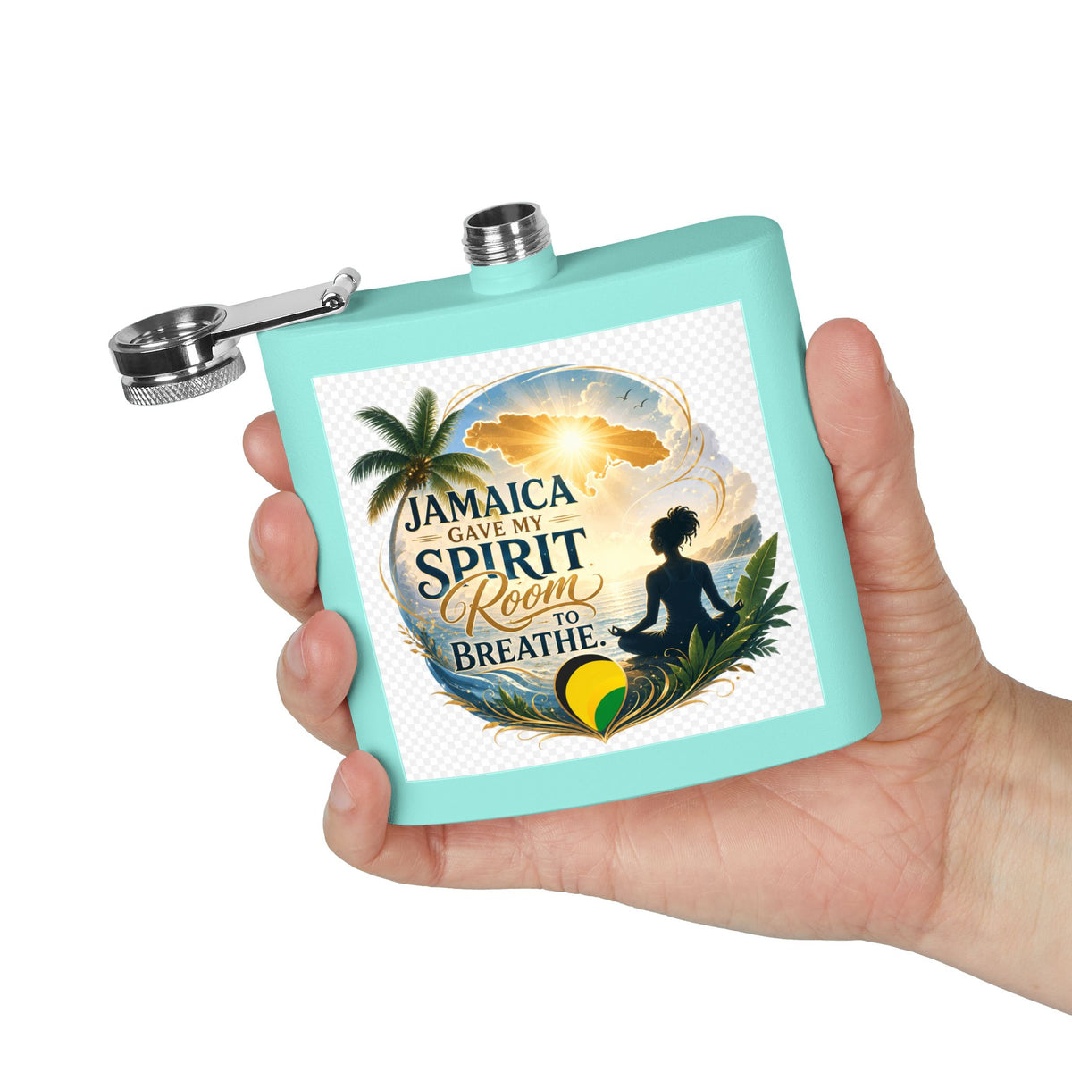 Jamaica Spirit Flask — 6oz Stainless Steel Travel Hip Flask