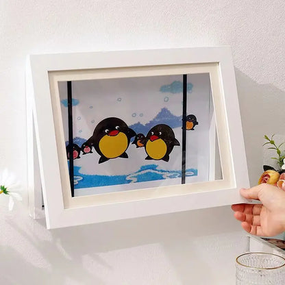 Magnetic Wooden Flip Art Photo Frame, A4 Photo Frame, DIY Photo Frame, Children'S Storage Display Frame, Home Decoration