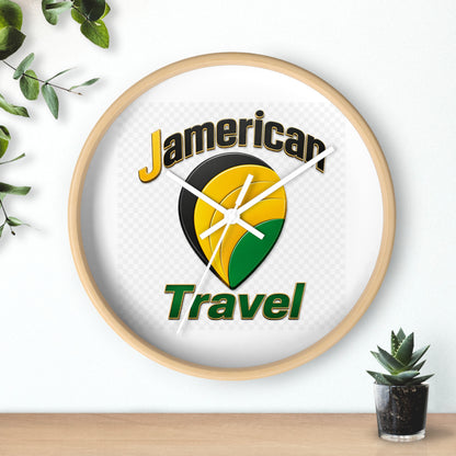 Jamerican Travel Wall Clock — Tropical Jamaica-Inspired Home Decor
