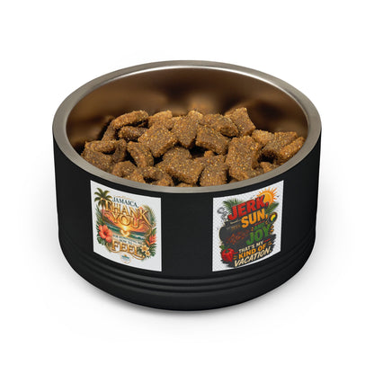 18oz Stainless Pet Bowl — Tropical Jamaica 'Jerk Sun & Joy' Vacation Design