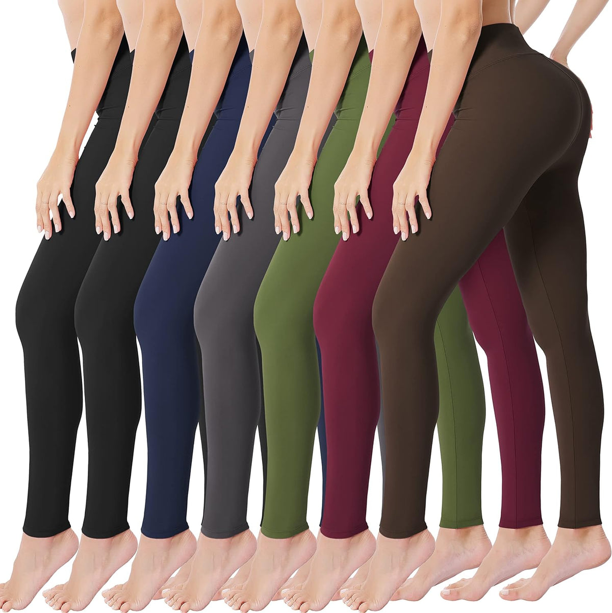 Creamlush Women's High-Waisted Full Length and Capri Leggings
