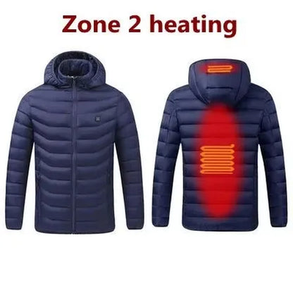 Men Heated down Jacket USB Winter Men'S Parka Outdoor Electric Padded Jacket Warm Sprots Thermal Coat Clothing Heated Jacket