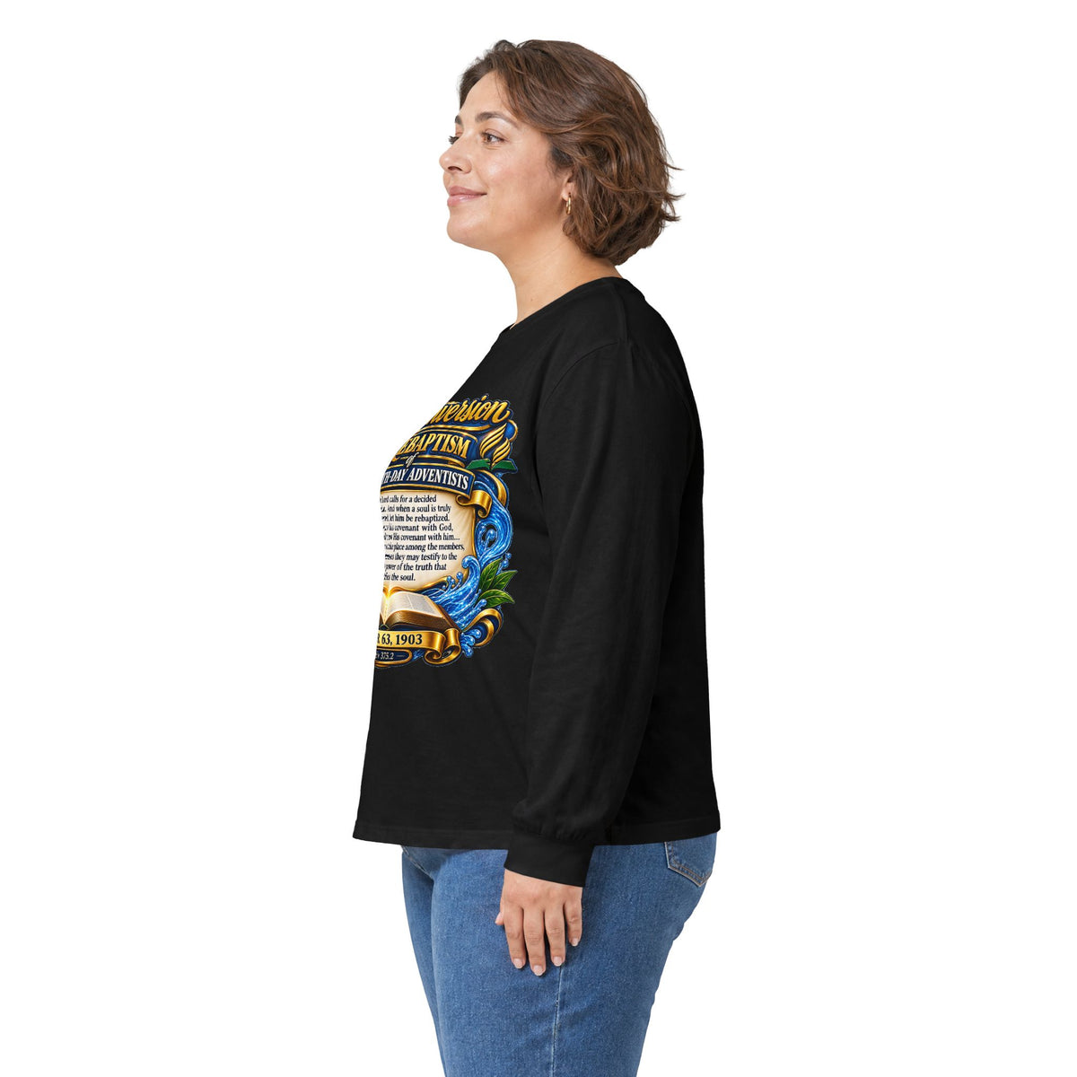 Reconversion Rebaptism Scripture Design Long Sleeve Tee | Christian Faith Shirt