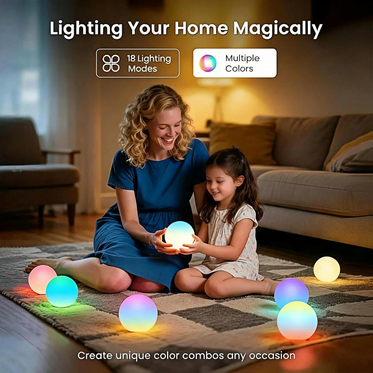 3-Inch Rechargeable LED Ball Lights, Glowing Sphere Lights W/Remote