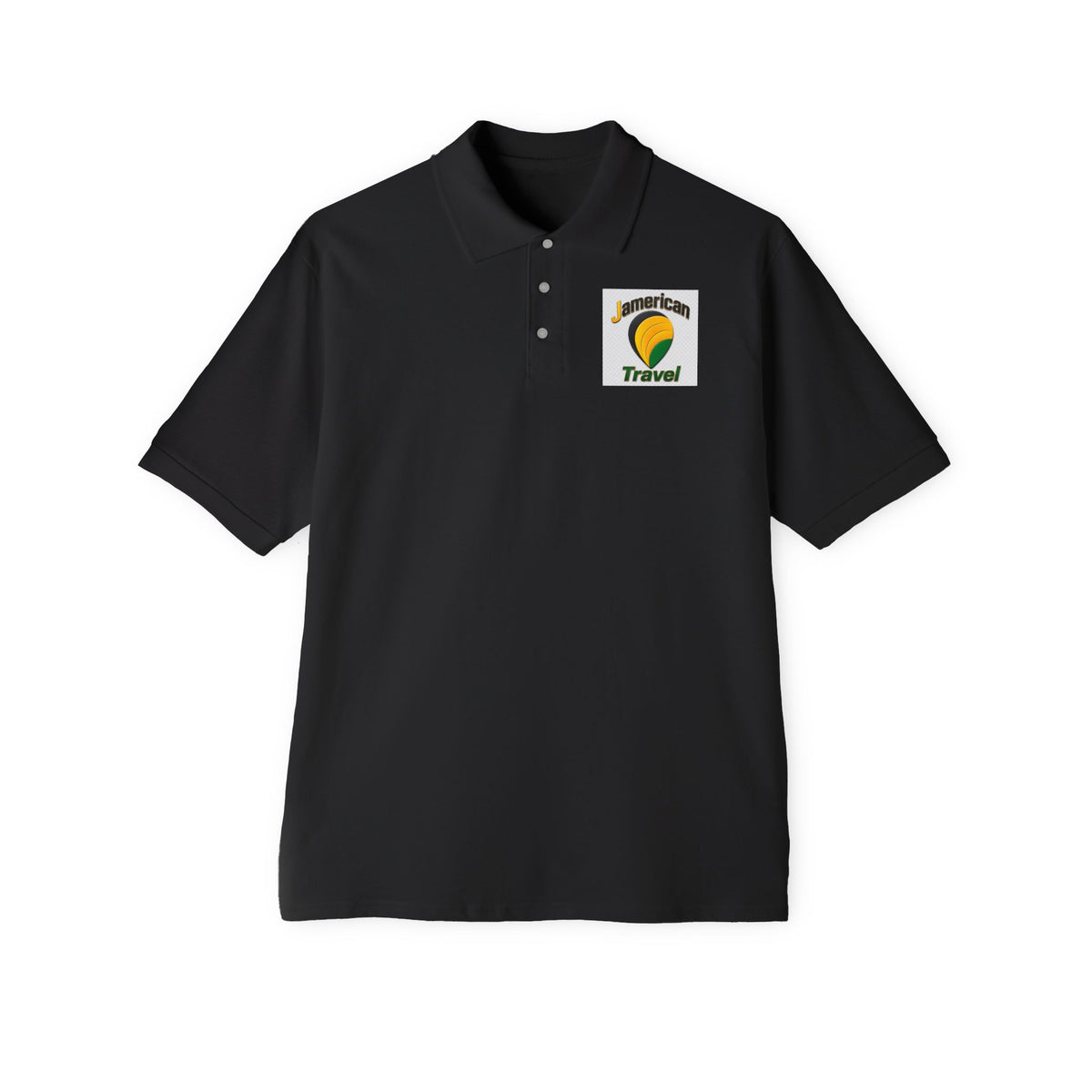 JAmerican Travel Polo — "See the World Through JAmerican Travel Your Eyes" Graphic Polo