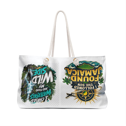 Weekender Bag - Tropical Adventure Tote: "I Chased Waterfalls" & "I Followed the Sun and Found Jamaica" Travel Bag