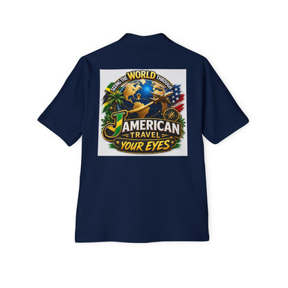 JAmerican Travel Polo — "See the World Through JAmerican Travel Your Eyes" Graphic Polo