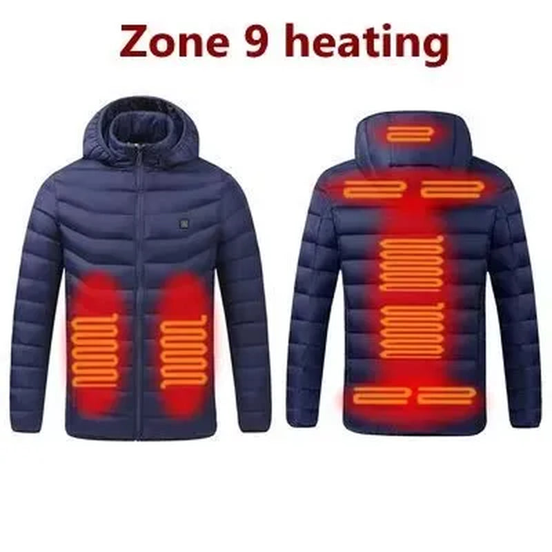Men Heated down Jacket USB Winter Men'S Parka Outdoor Electric Padded Jacket Warm Sprots Thermal Coat Clothing Heated Jacket