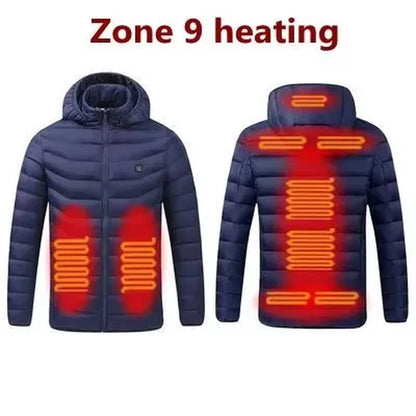 Men Heated down Jacket USB Winter Men'S Parka Outdoor Electric Padded Jacket Warm Sprots Thermal Coat Clothing Heated Jacket