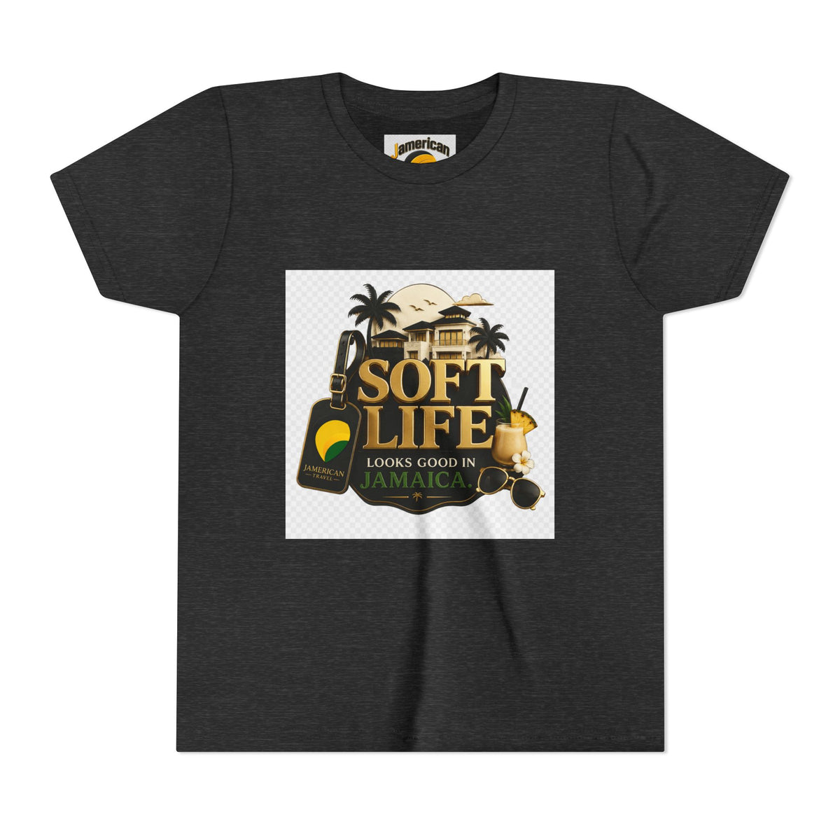 Youth Tee — "Soft Life" Jamaica Vacation Shirt / "This island didn’t just host me — it claimed me. Yard forever" Kids T‑Shirt