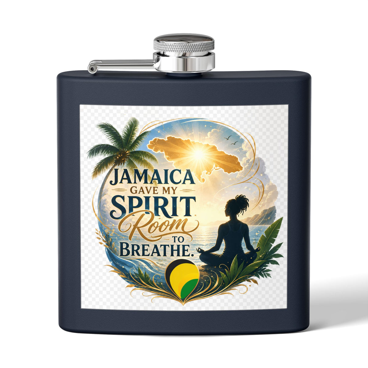 Jamaica Spirit Flask — 6oz Stainless Steel Travel Hip Flask