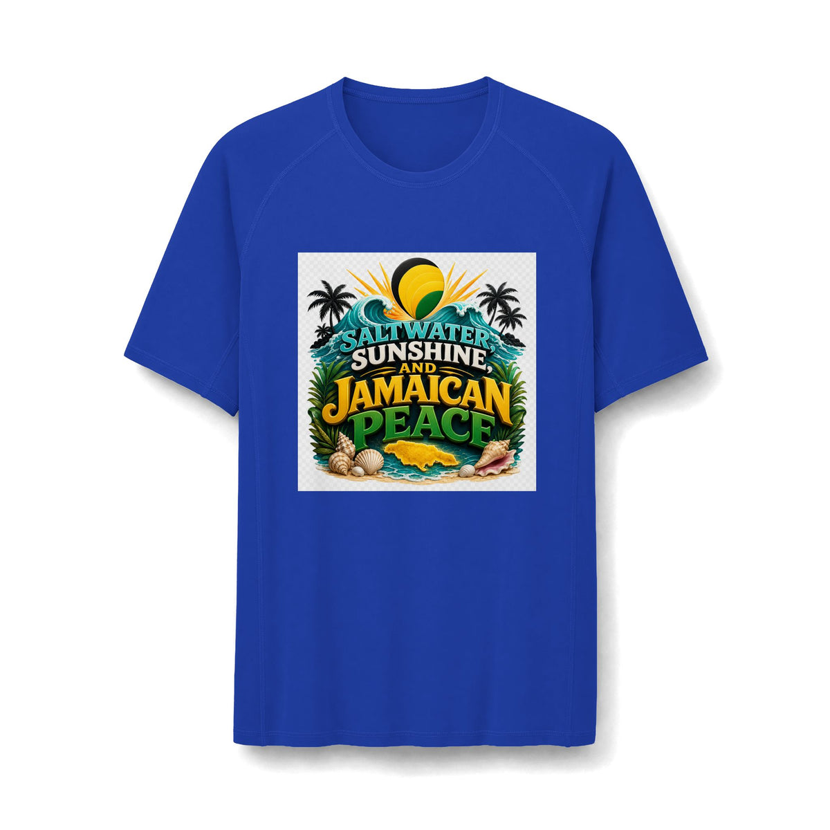 Jamaican Beach Vibes Rashguard Tee — "Saltwater Sunshine and Jamaican Peace"