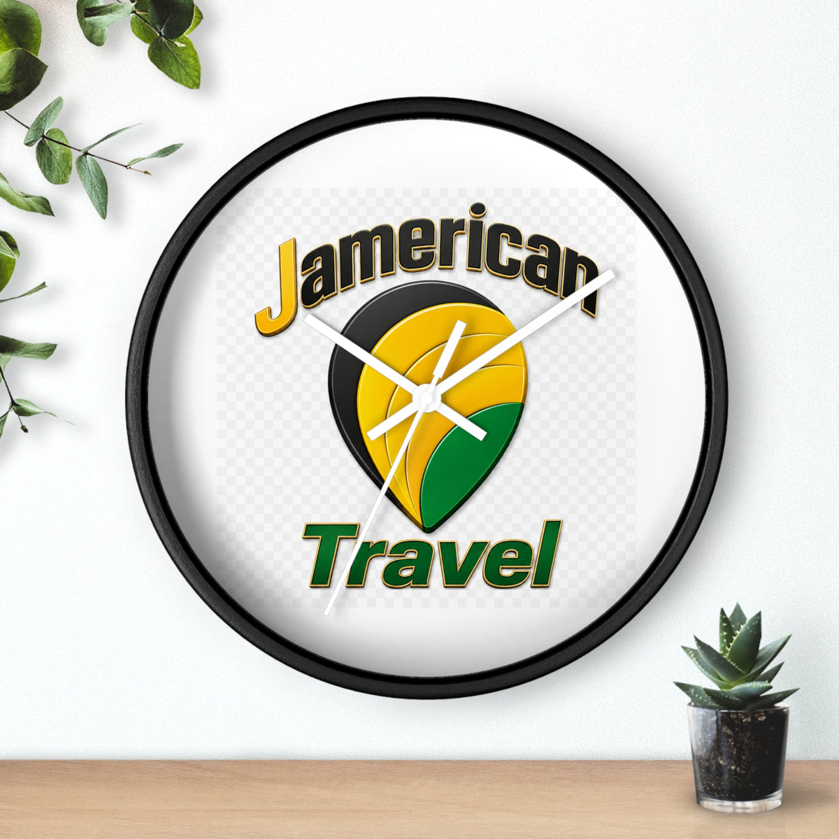 Jamerican Travel Wall Clock — Tropical Jamaica-Inspired Home Decor