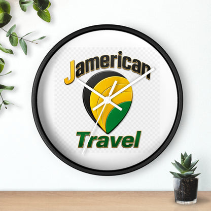 Jamerican Travel Wall Clock — Tropical Jamaica-Inspired Home Decor