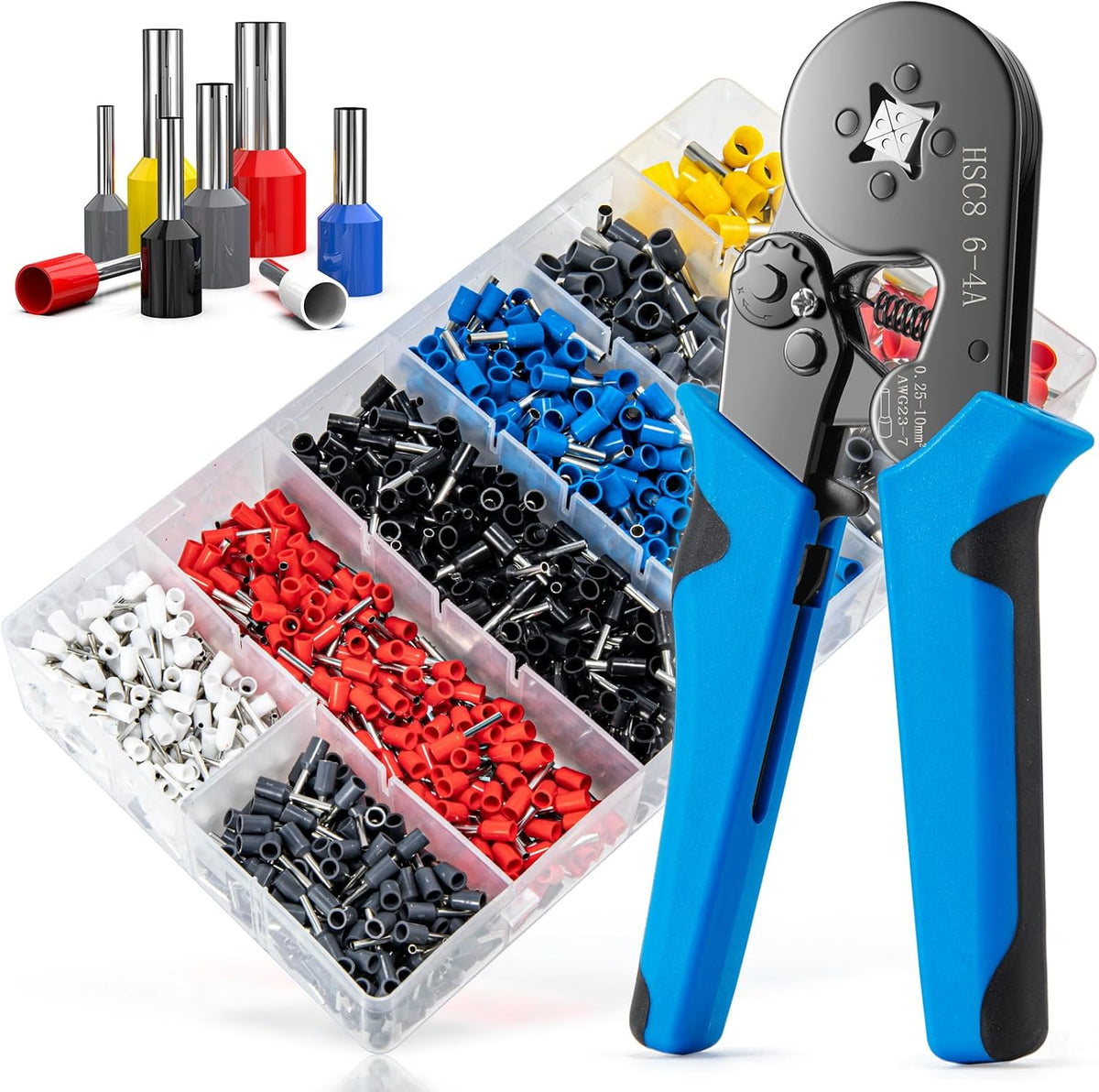 1250PCS Wire Ferrules Crimping Tool Kit for AWG 23-7(0.25-10Mm²)