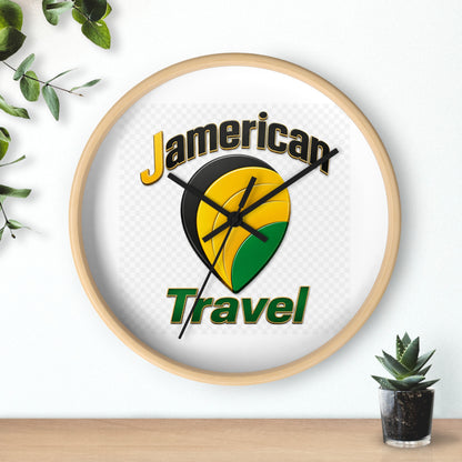 Jamerican Travel Wall Clock — Tropical Jamaica-Inspired Home Decor