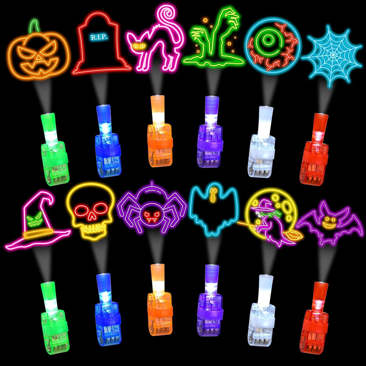 Halloween Party Favors for Kids, 36Pcs Finger Lights for Halloween Goodie Bag Fillers Basket Treats Toys for Girls Boys Kids Classroom Rewards