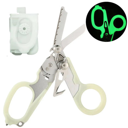 6In1 Multifunctional Trauma Shears Emergency Response Scissors with Seatbelt Cutter Glass Breaker for Outdoor Rescue First Aid