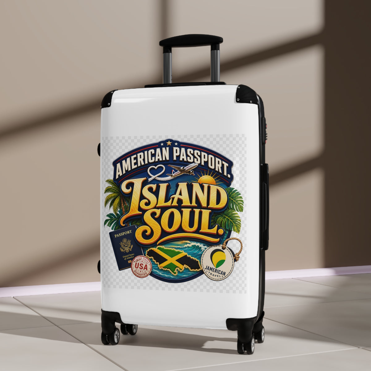 Island Soul Carry-On Suitcase — "American Passport" Tropical Travel Luggage