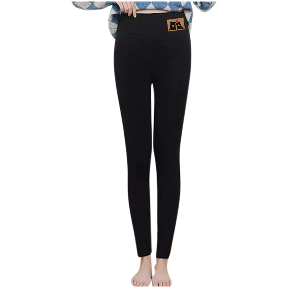 Warm Sherpa Fleece Lined Leggings for Women, High Waist Thick Tummy Control Fleece Skinny Tights Plush Thermal Pants