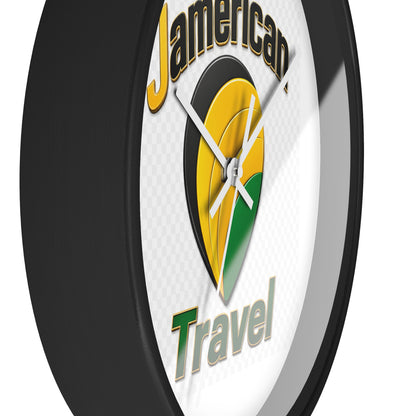 Jamerican Travel Wall Clock — Tropical Jamaica-Inspired Home Decor