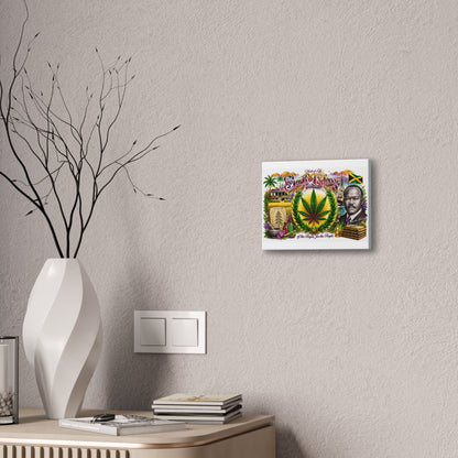 Reggae Herb of Life Canvas Print — Jamaican Rastafarian Cannabis Artwork, 'Bush & Curvns' Decorative Wall Art