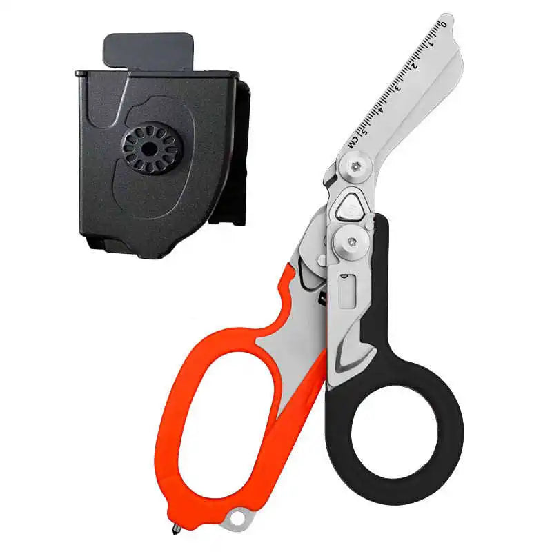 6In1 Multifunctional Trauma Shears Emergency Response Scissors with Seatbelt Cutter Glass Breaker for Outdoor Rescue First Aid