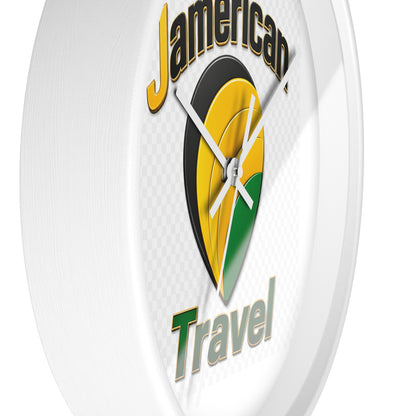 Jamerican Travel Wall Clock — Tropical Jamaica-Inspired Home Decor