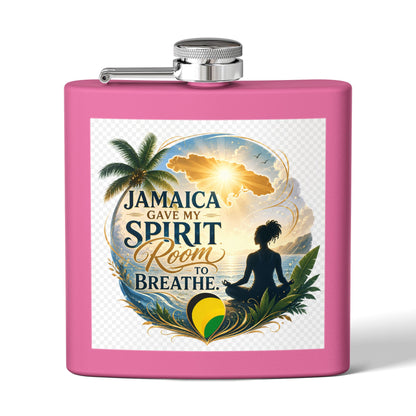 Jamaica Spirit Flask — 6oz Stainless Steel Travel Hip Flask