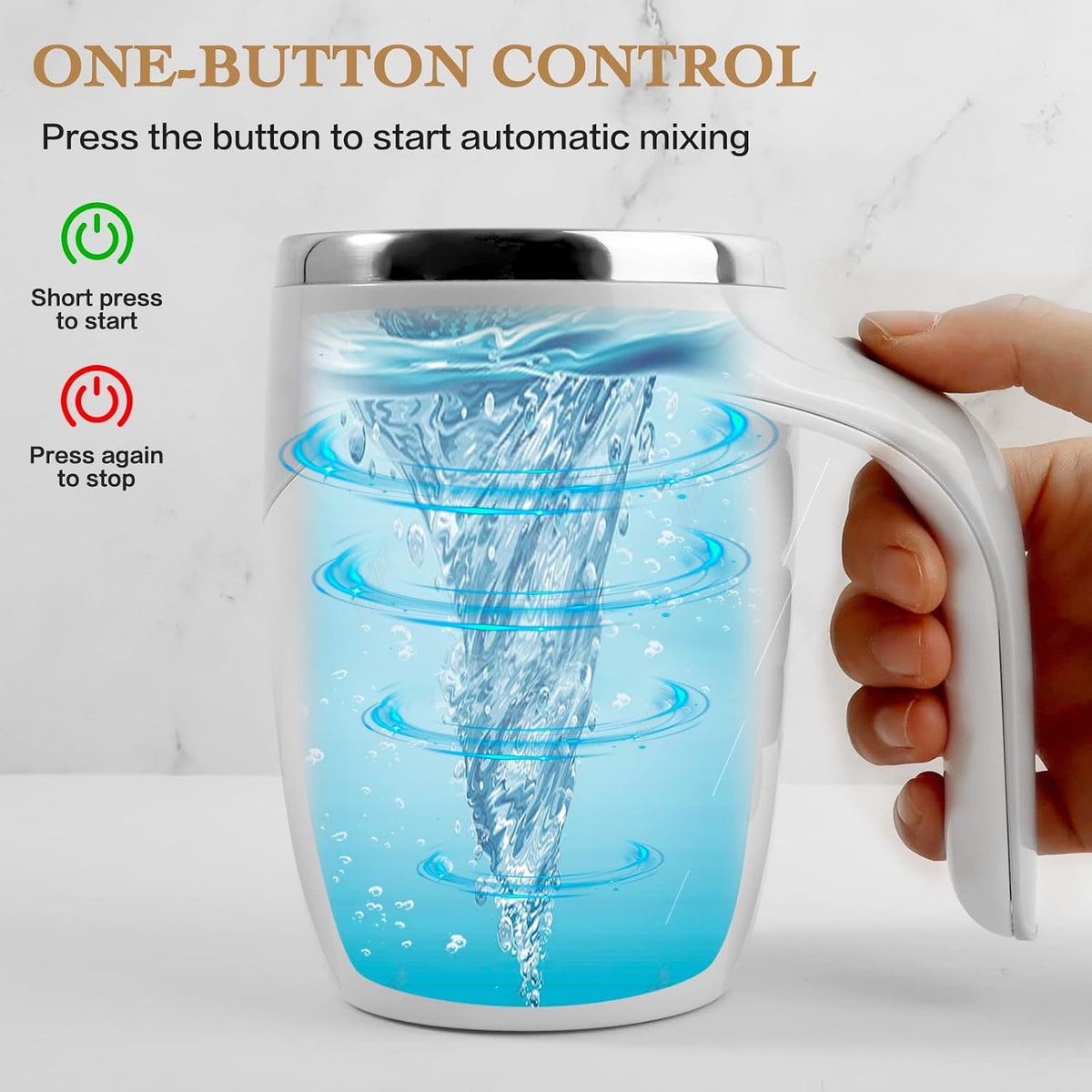 Self Stirring Mug,Rechargeable Automatic Magnetic Self Stirring Coffee Mug,Rotating Home Office Travel Mixing Cup,To Stir Coffee, Chocolate, Milk, Protein,Cocoa Etc, Great for Office, School, Gym…