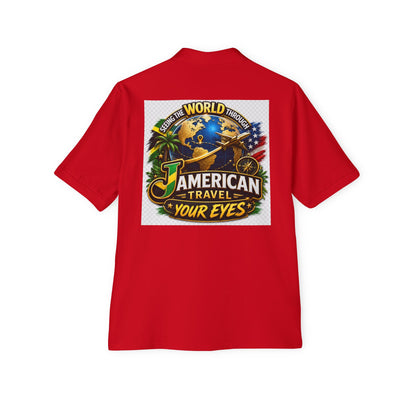 JAmerican Travel Polo — "See the World Through JAmerican Travel Your Eyes" Graphic Polo