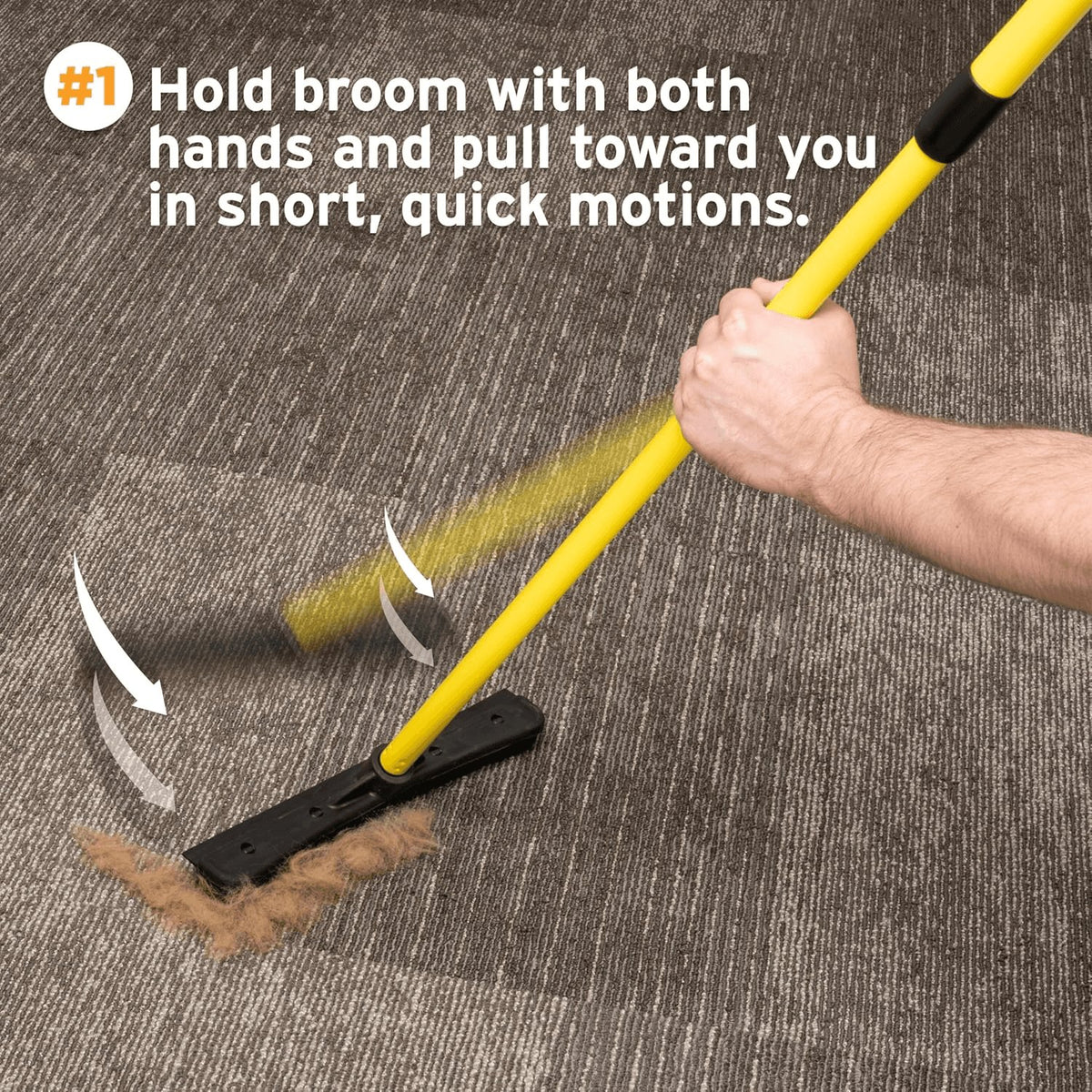 Pet Hair Removal Rubber Broom, 61" Telescopic Handle