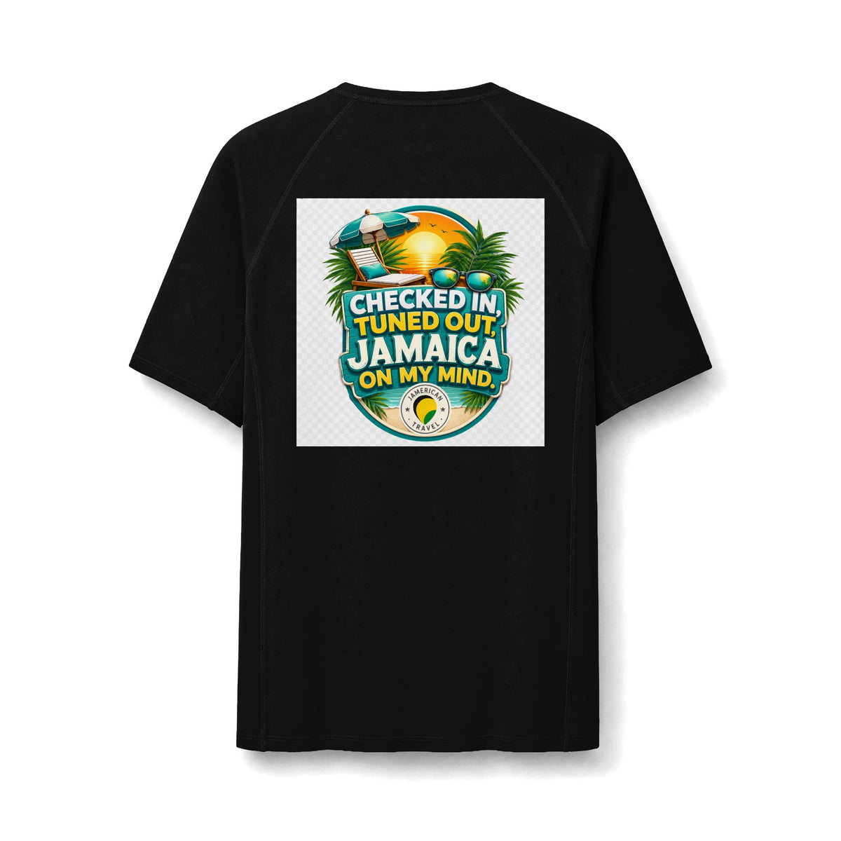 Jamaican Beach Vibes Rashguard Tee — "Saltwater Sunshine and Jamaican Peace"