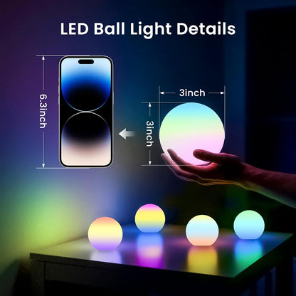 3-Inch Rechargeable LED Ball Lights, Glowing Sphere Lights W/Remote