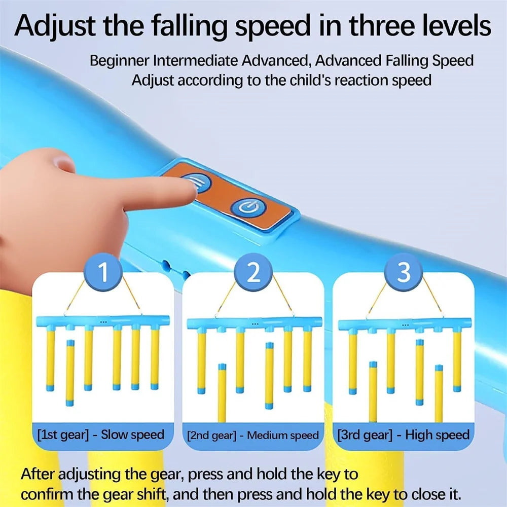 Reflex Drop Sticks Challenge Game Hand Eye Coordination Reaction Training Toy Adjustable Speed Catching Stick for Kids Adults