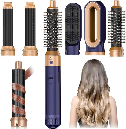 Hair Dryer Brush 5 in 1, Negative Ion Blow Dryer Brush Set -110,000 RPM High- Speed Hot Air Brush Air Styler Curling Wrap Air Curler, Curling Iron Hair Styling Tools for Straight Curl Drying Smoothing