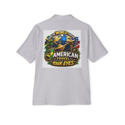 JAmerican Travel Polo — "See the World Through JAmerican Travel Your Eyes" Graphic Polo