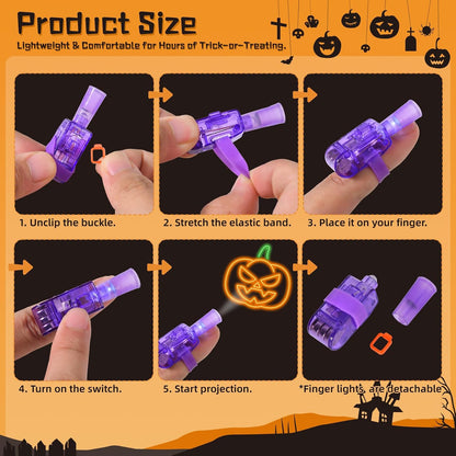 Halloween Party Favors for Kids, 36Pcs Finger Lights for Halloween Goodie Bag Fillers Basket Treats Toys for Girls Boys Kids Classroom Rewards