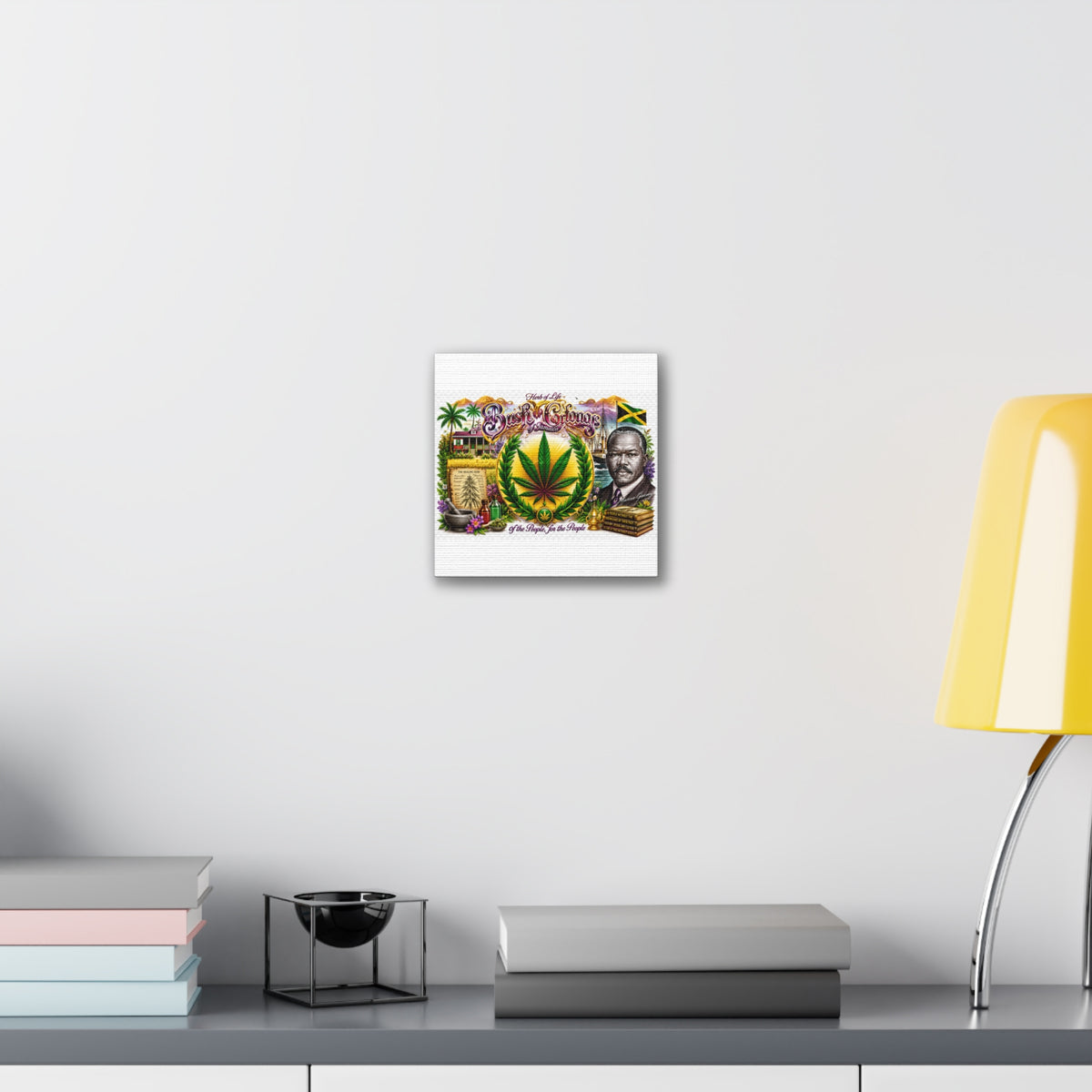 Reggae Herb of Life Canvas Print — Jamaican Rastafarian Cannabis Artwork, 'Bush & Curvns' Decorative Wall Art
