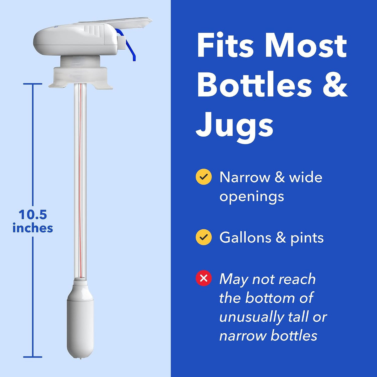 Magic Tap Automatic Drink Dispenser for Fridge, White (1 Pack), No Spill Milk Dispenser for Fridge, Automatic Milk Dispenser Pump for Gallon Jugs, Water & Juice, Fits Most Bottles, Batteries Required