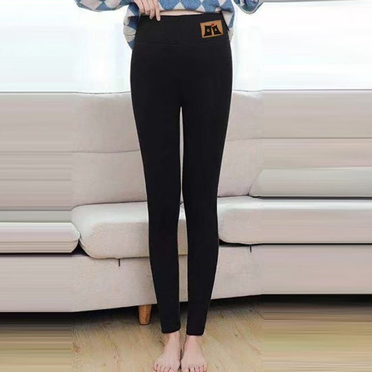 Warm Sherpa Fleece Lined Leggings for Women, High Waist Thick Tummy Control Fleece Skinny Tights Plush Thermal Pants