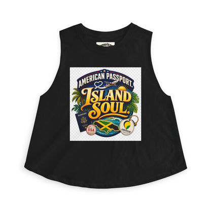 Island Soul Crop Top — American Passport Tropical Travel Graphic