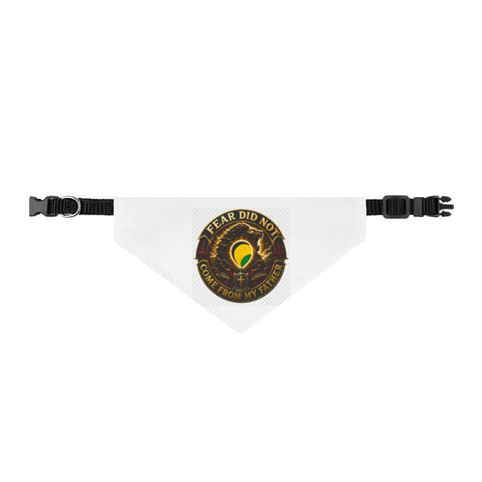 Clip-On Pet Bandana — Retro 'No Fear' Avocado Badge Design